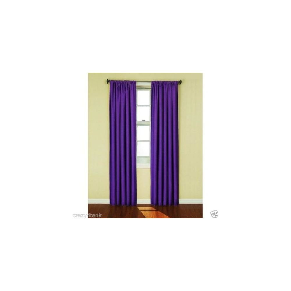 Eclipse Kendall Modern Blackout Thermal Rod Pocket Window Curtain For Bedroom Or Living Room (1 Panel), 42 X 63, Purple