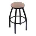 802 Misha 25 Swivel Counter Stool with Black Wrinkle Finish and Rein Thatch Seat