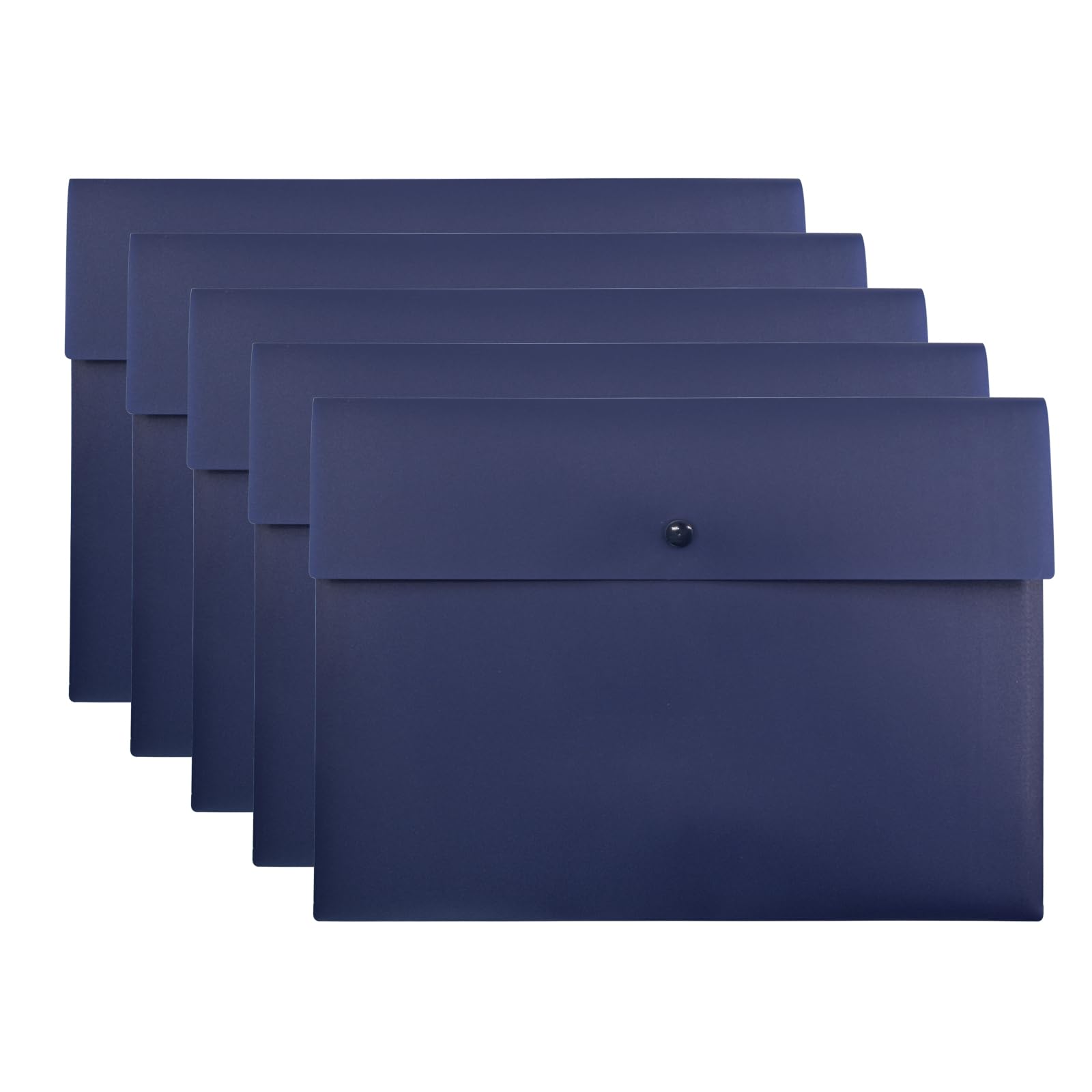 Vanra Poly File Folder Pockets File Jacket Plastic Envelope Flat Document Letter Organizer With Snap Button Closure A4 Letter Si