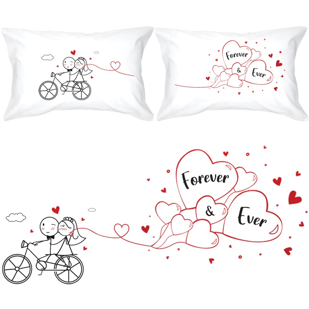 Boldloft Forever & Ever Couple Pillowcases For Bride And Groom-Home Wedding Gifts For Couple New Bride Gifts Married Couple Gift