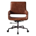 Acme Kamau Leather Upholstered Swivel Office Chair in Vintage Cocoa
