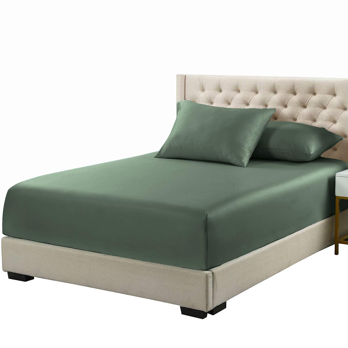 Solid 600-Thread-Count, Viscose from Bamboo Twin Extra Long XL Size Fitted Sheet, Teal