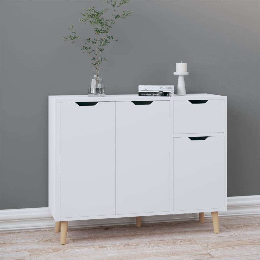 vidaXL Sideboard White 39.4&quot;x11.8&quot;x41.3&quot; Chipboard