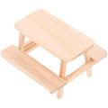 YARNOW Miniature Wooden Picnic Table and Chair Model 1 12 Scale Dollhouse Furniture Accessory for Dollhouse Decoration and DIY