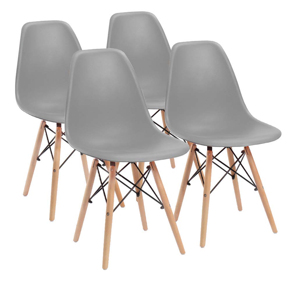 Furmax Pre Assembled Modern Style Dining Chair Mid Century Modern DSW Chair, Shell Lounge Plastic Chair for Kitchen, Dining, Bed