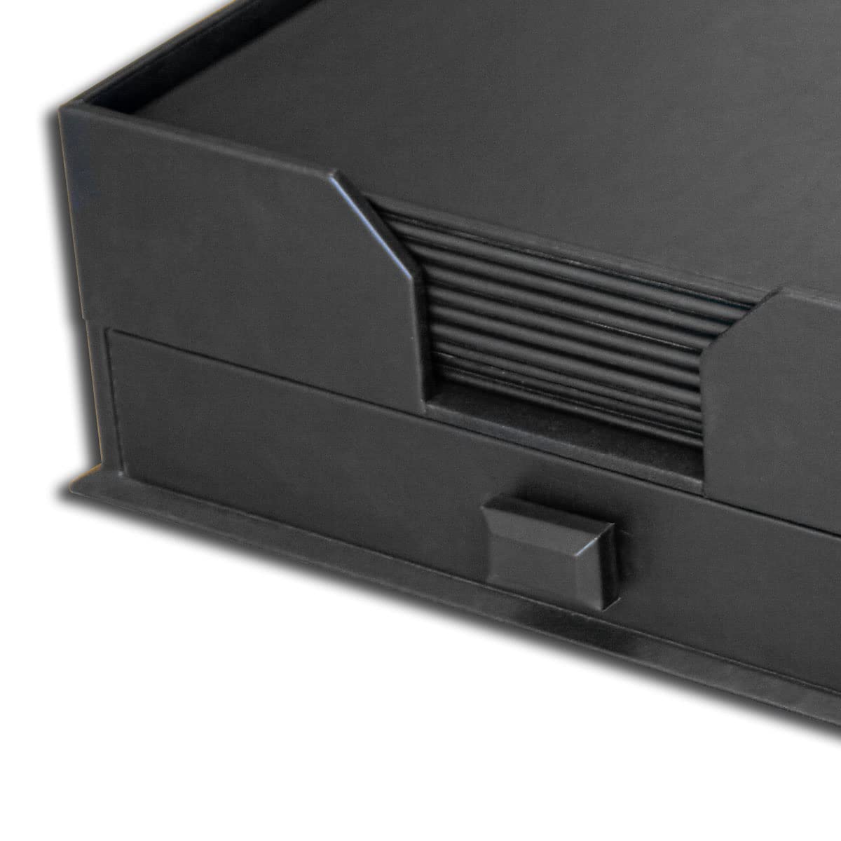 Dacasso Black Leather Conference Room Set With Integrated Organizer, 23-Piece