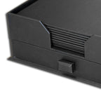 Dacasso Black Leather Conference Room Set With Integrated Organizer, 23-Piece