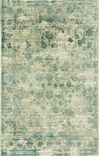 HomeRoots Decor 8'6' x 11'6' Viscose Sand/Blue Area Rug