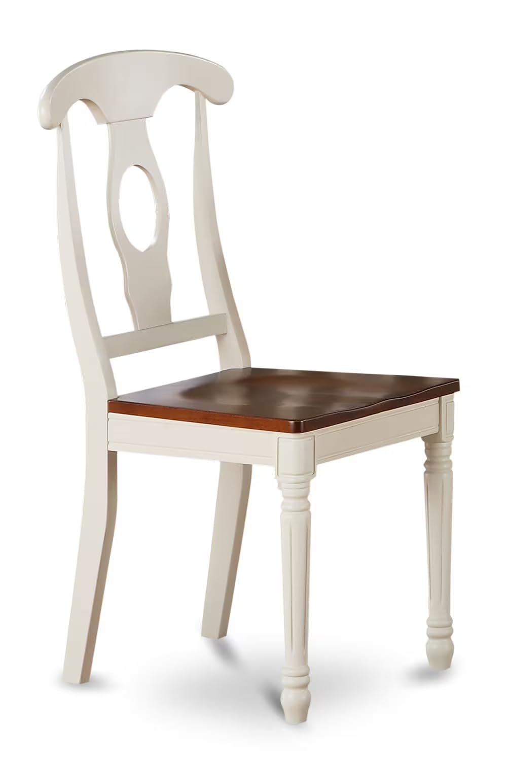 East West Furniture DOKE5-WHI-W 5 Piece Dining Room Furniture Set Includes a Rectangle Kitchen Table with Butterfly Leaf and 4 Dining Chairs, 42x78 Inch, Buttermilk & Cherry