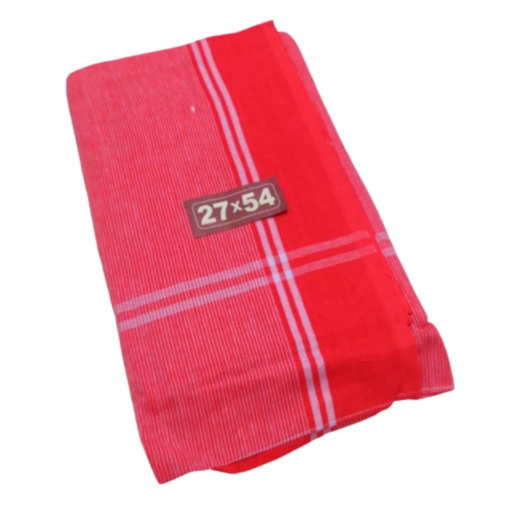 TRUEVELLI Kashi Red Towel 100% Cotton Pack of 1x4 Attached Piece (Kashi Red Size:27x54 Inch)