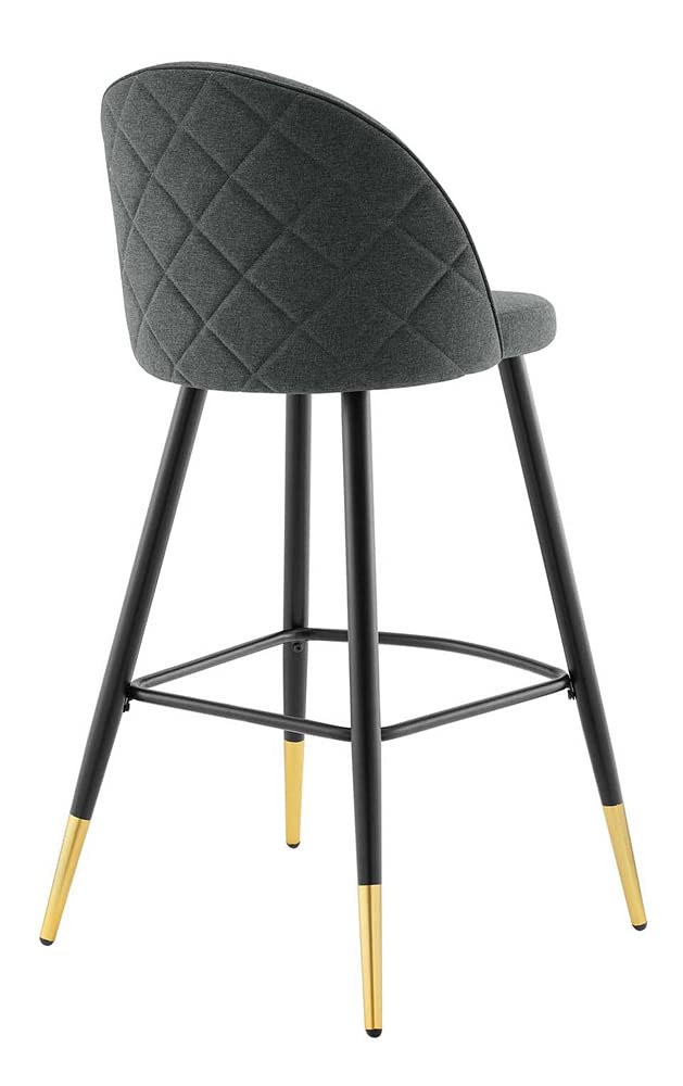 Modway Cordial Fabric Upholstered Dining Bar Stools in Gray - Set of 2