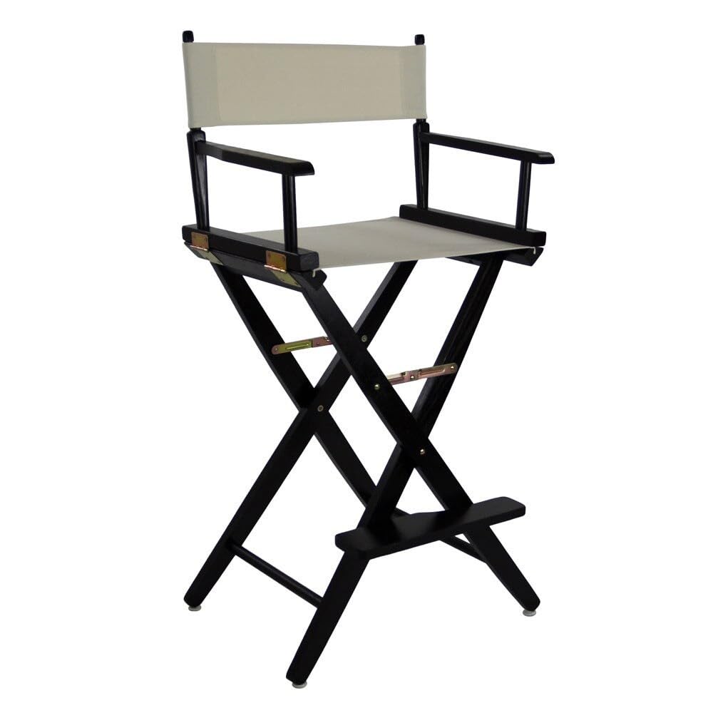 American Trails Extra-Wide Premium 30&quot; Director'S Chair Black Frame With Natural Canvas, Bar Height