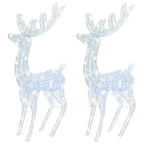 vidaXL Reindeer Christmas Decoration 2 Pcs, Pre-Lit Christmas Lighting with 250 LEDs, Xmas Decoration for Indoor Outdoor, Holiday Ornament, Cold White