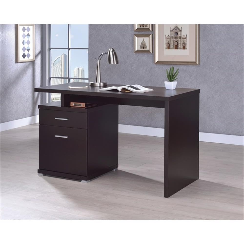 Coaster Contemporary Office Desk with Drawer Cappuccino 800109