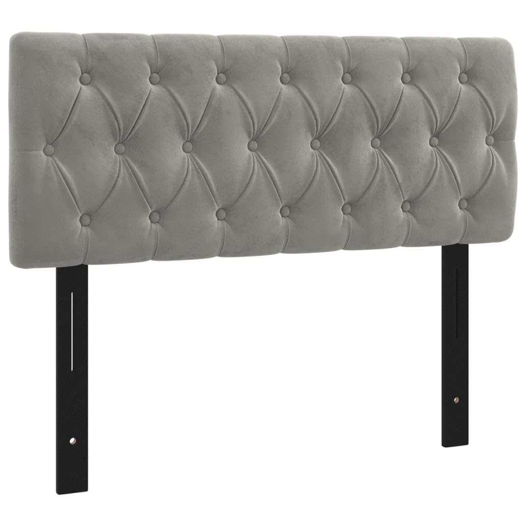 vidaXL Headboard Light Gray 39.4"x2.8"x30.7"/34.6" Velvet