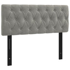 vidaXL Headboard Light Gray 39.4"x2.8"x30.7"/34.6" Velvet
