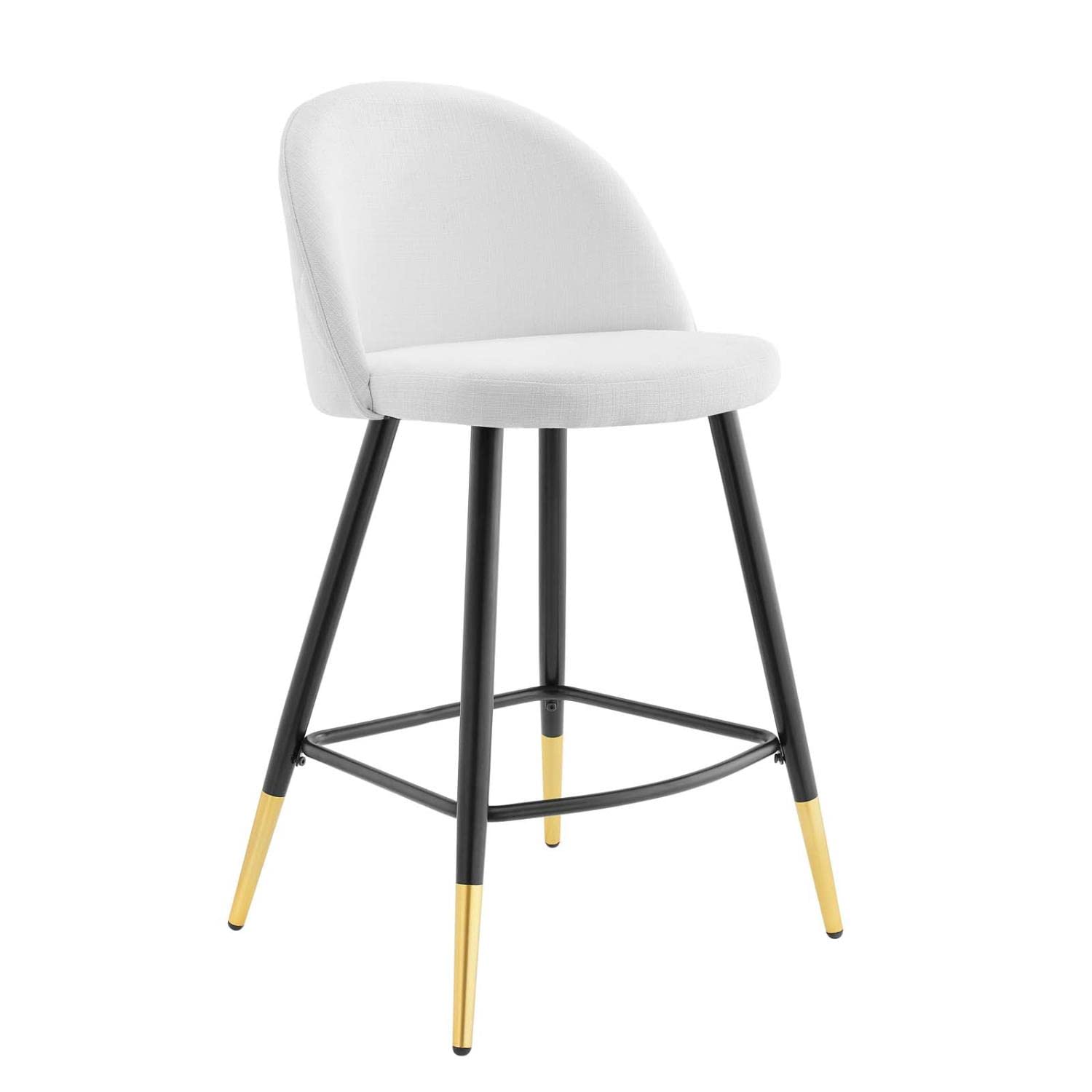 Modway Cordial Fabric Upholstered Dining Counter Stools in White - Set of 2