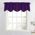 NICETOWN Blackout Window Curtain Valance - 52 inches by 18 inches Small Scalloped Valance Window Curtain Panel Tier for Living R