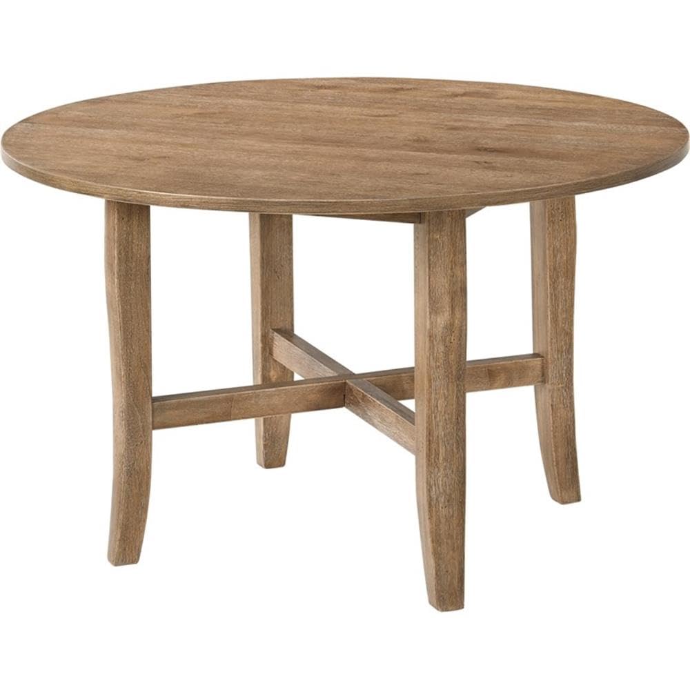 Acme Kendric Round Wooden Dining Table in Rustic Oak