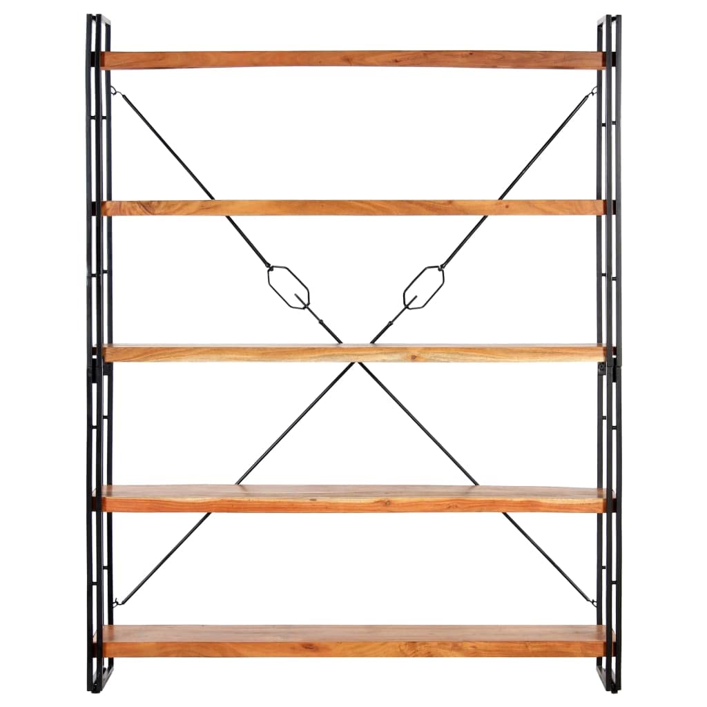 vidaXL 5-Tier Bookcase 55.1&quot;x11.8&quot;x70.9&quot; Solid Acacia Wood