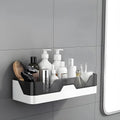 Plastic Bathroom Rack Wall Mounted Waterproof Bathroom Shelf Organizer Multipurpose Storage Rack for Shampoo Soap Toiletries Dur