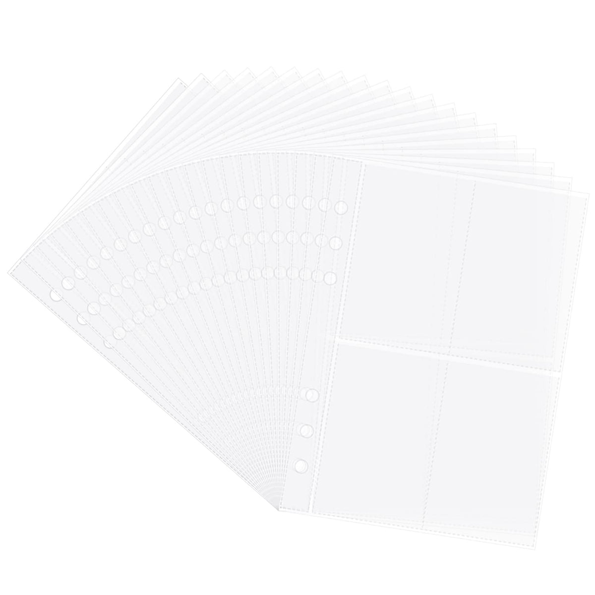 Linglingo Clear Double-Sided Refill Inner Pages For Transparent Jewelry Storage Book 6 Ring Binder, 20 Sheets 160 Pockets