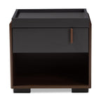 Baxton Studio Rikke Modern and Contemporary Two-Tone Gray and Walnut Finished Wood 1-Drawer Nightstand