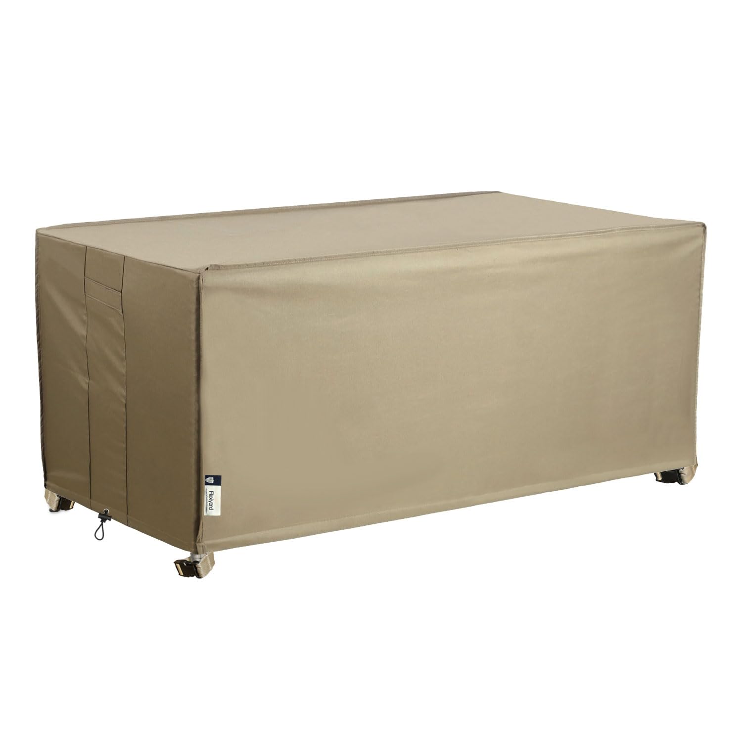 Flexiyard Patio Deck Box Cover, 63X30 Inch Fire Pit Cover With Straps And Handles, Waterproof Heavy Duty Outdoor Furniture Winte