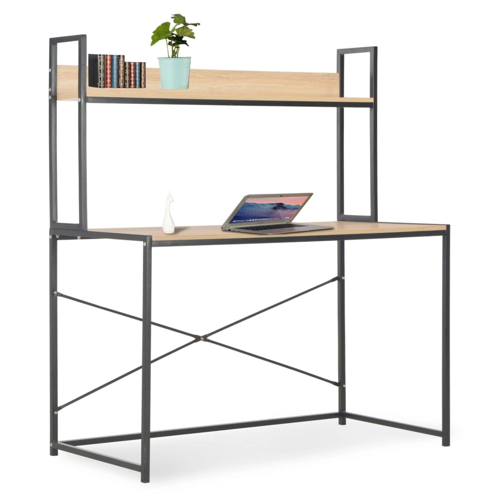 vidaXL Computer Desk Home Office Table Writing Desk with Metal Frame - Thumbnail 3