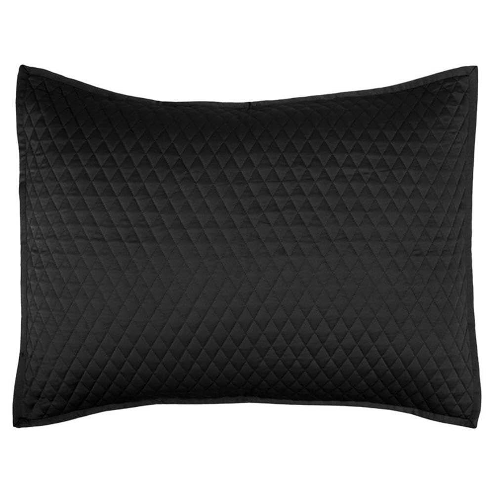 Kosas Home Winthrop 20X26 Diamond Poly Sateen Fabric Standard Sham In Black