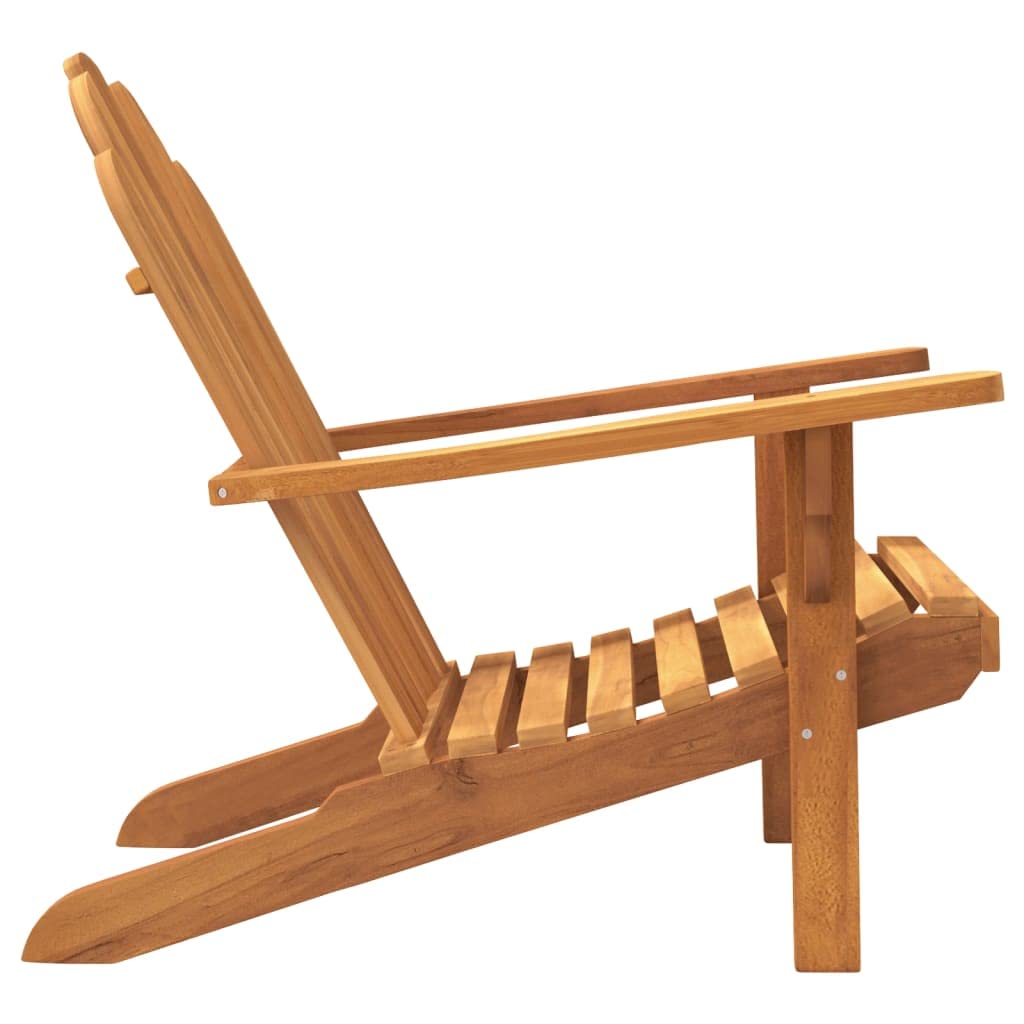 vidaXL Patio Adirondack Chair - Comfortable Outdoor Seating with Solid Teak Wood and High Backrest, Ideal for Garden, Backyard, Lawn, Deck, and Poolside - 31.1"x37.4"x36.2" Dimensions