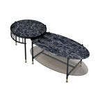 Acme Furniture 2 Piece Oval Nesting Coffee Table, Black
