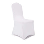 Peomeise Stretch Spandex Chair Cover For Wedding Party Dining Banquet Event (White, 25)