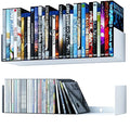 Livzing 24Inches Heavy Metal Book Shelf for Home, U Shape Wall Mount Shelf, Floating Books Rack, CD DVD Storage Display Racks,