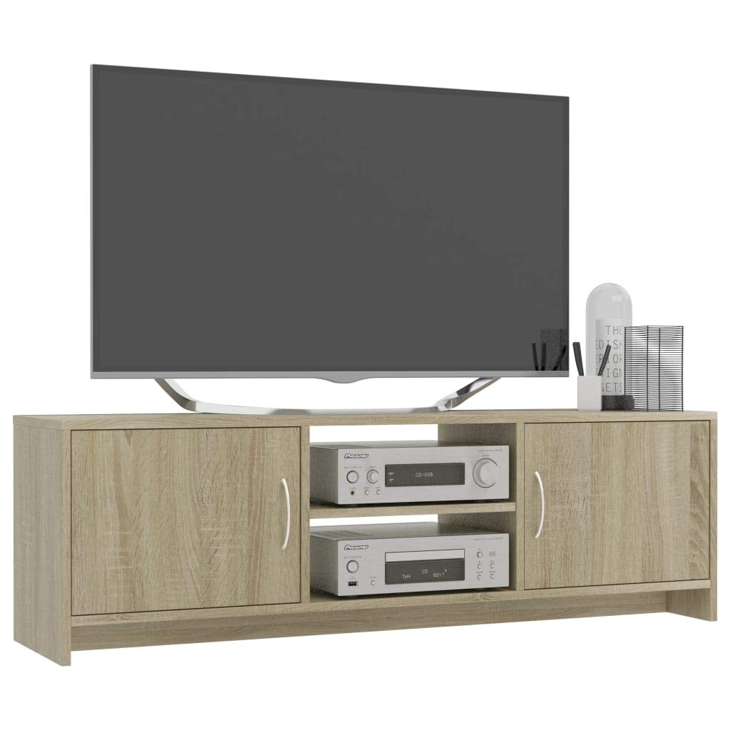 vidaXL TV Stand, TV Unit for Living Room, Sideboard with Storage, Entertainment Center Media Unit Cupboard, Modern, Sonoma Oak Engineered Wood