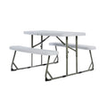 Flash Furniture Paige Easy-Fold Kids Outdoor Picnic Table And Benches - Commercial Grade Folding Plastic Play Table - Recommended For Up To Age 5 - White