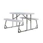 Flash Furniture Paige Easy-Fold Kids Outdoor Picnic Table And Benches - Commercial Grade Folding Plastic Play Table - Recommended For Up To Age 5 - White