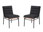 LILOLA LIVING Lahni Black Boucle Fabric Set of 2 Dining Chair with Black Iron Legs