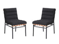 LILOLA LIVING Lahni Dark Gray Boucle Fabric Set of 2 Dining Chair with Black Iron Legs