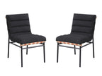 LILOLA LIVING Lahni Dark Gray Boucle Fabric Set of 2 Dining Chair with Black Iron Legs