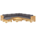 vidaXL Patio Furniture Set 9 Piece, Sectional Sofa with Cushions, Patio Lounge Set with Coffee Table for Garden Lawn Backyard, S