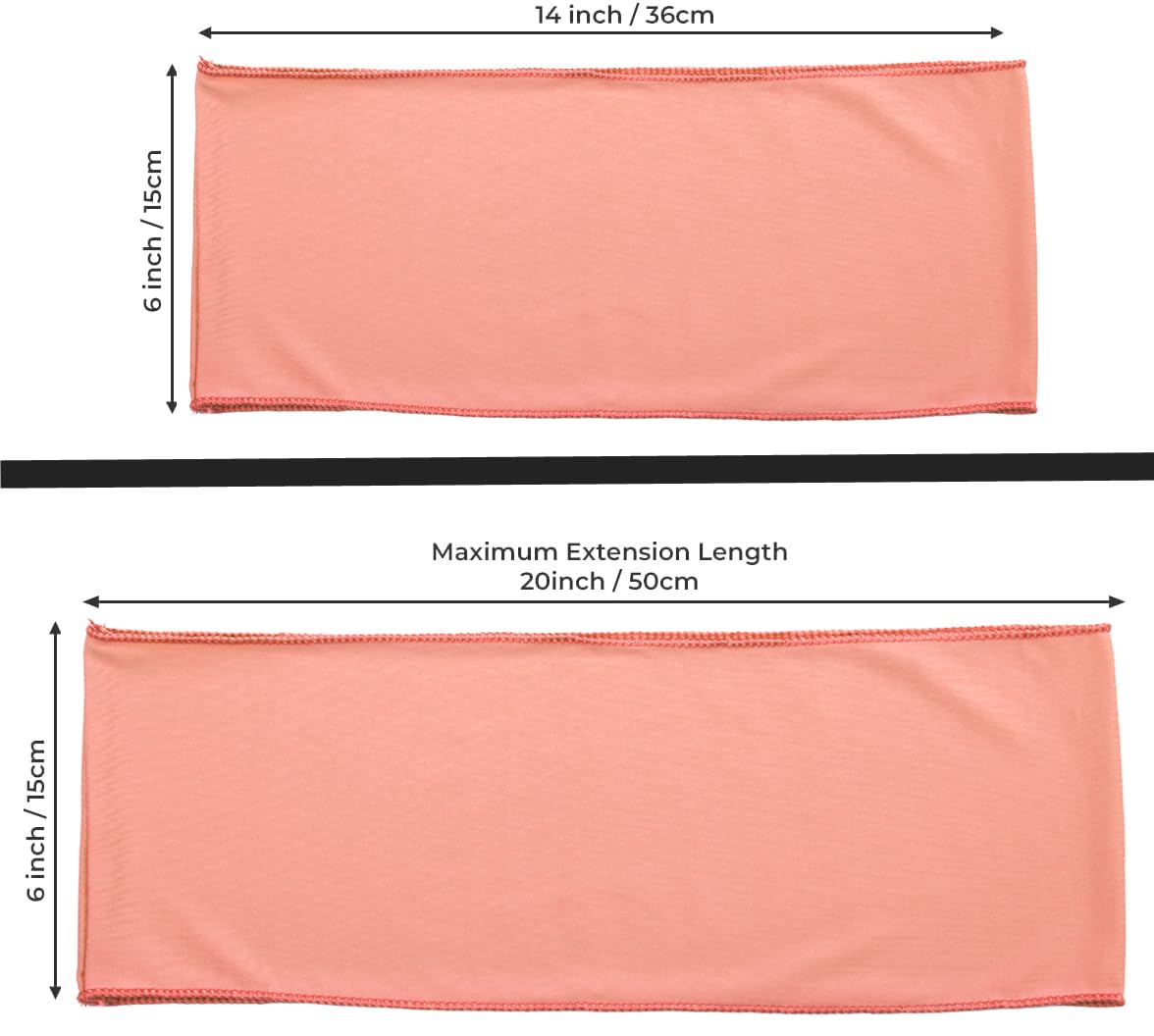 Mds Pack Of 50 Spandex Chair Sashes Bow Sash Elastic Chair Bands Ties Without Buckle For Wedding And Events Decoration Spandex Slider Sashes Bow - Peach