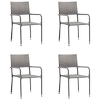 vidaXL Patio Dining Set 5 Piece Outdoor Garden Terrace Yard Patio Table and Chair Seating Seat Dining Set Furniture Poly Rattan Gray