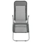 vidaXL Folding Sun Loungers - Set of 2, Weather-Resistant Textilene Fabric, Adjustable and Ergonomic Design, Portable for Beach & Garden Use - Anthracite Color