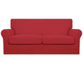 Easy-Going Oversized 3 Pieces Stretch Fleece Soft Loveseat Couch Cover For Pets - Washable Sofa Slipcover For 2 Separate Cushion