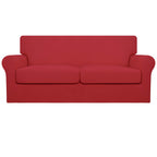 Easy-Going Oversized 3 Pieces Stretch Fleece Soft Loveseat Couch Cover For Pets - Washable Sofa Slipcover For 2 Separate Cushion