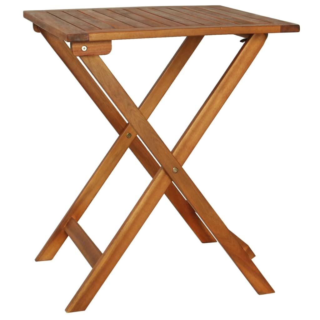 vidaXL Wooden Bistro Set - 3 Piece Folding Outdoor Furniture with Cushions