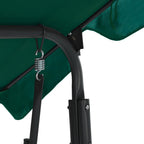 vidaXL Outdoor Swing Bench - Powder-Coated Steel Frame - Water-Resistant Polyester Fabric - Large Sun Canopy - Comfortable Patio Garden Furniture - Green