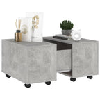 vidaXL Coffee Table Concrete Gray 23.6"x23.6"x15" Engineered Wood