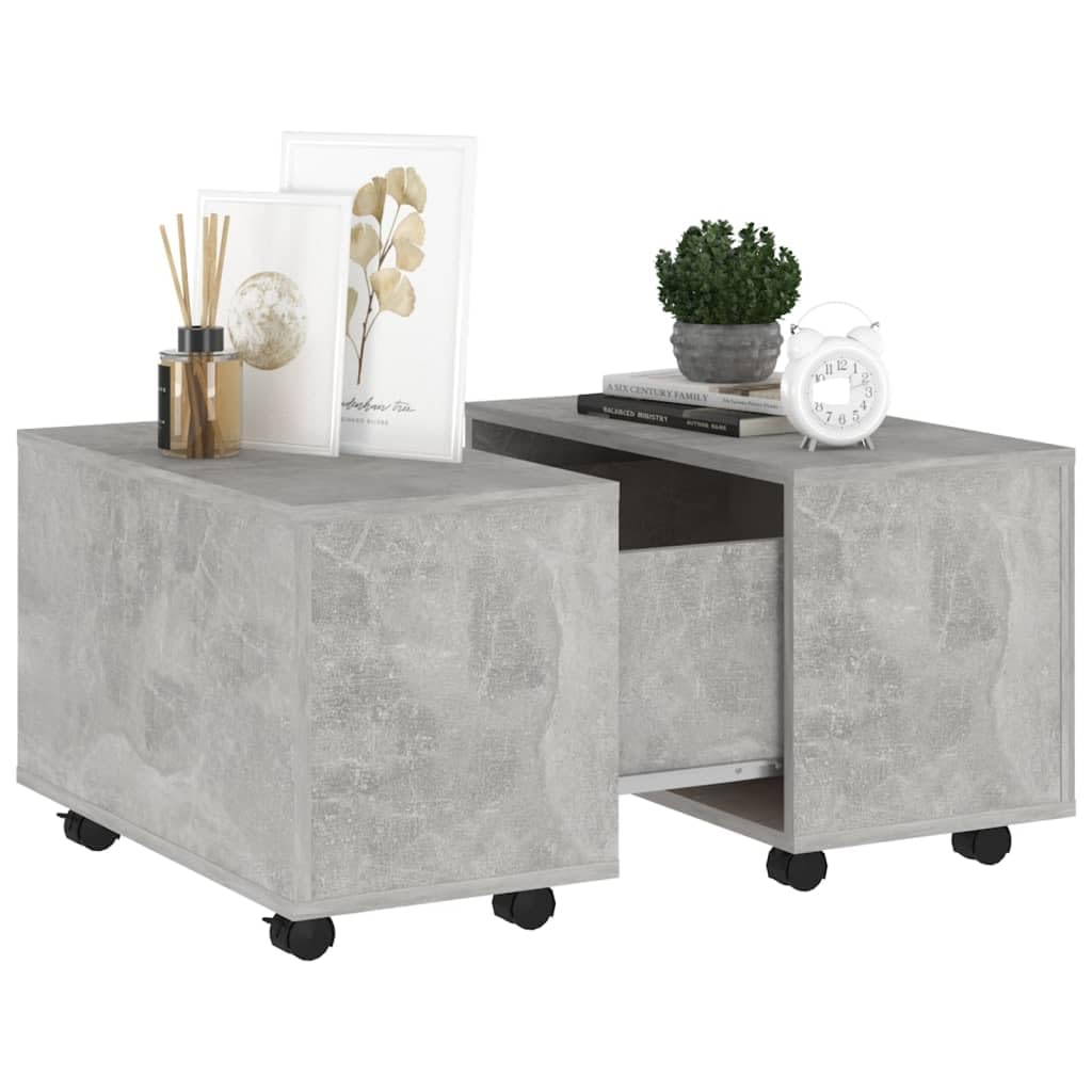 vidaXL Coffee Table Concrete Gray 23.6"x23.6"x15" Engineered Wood